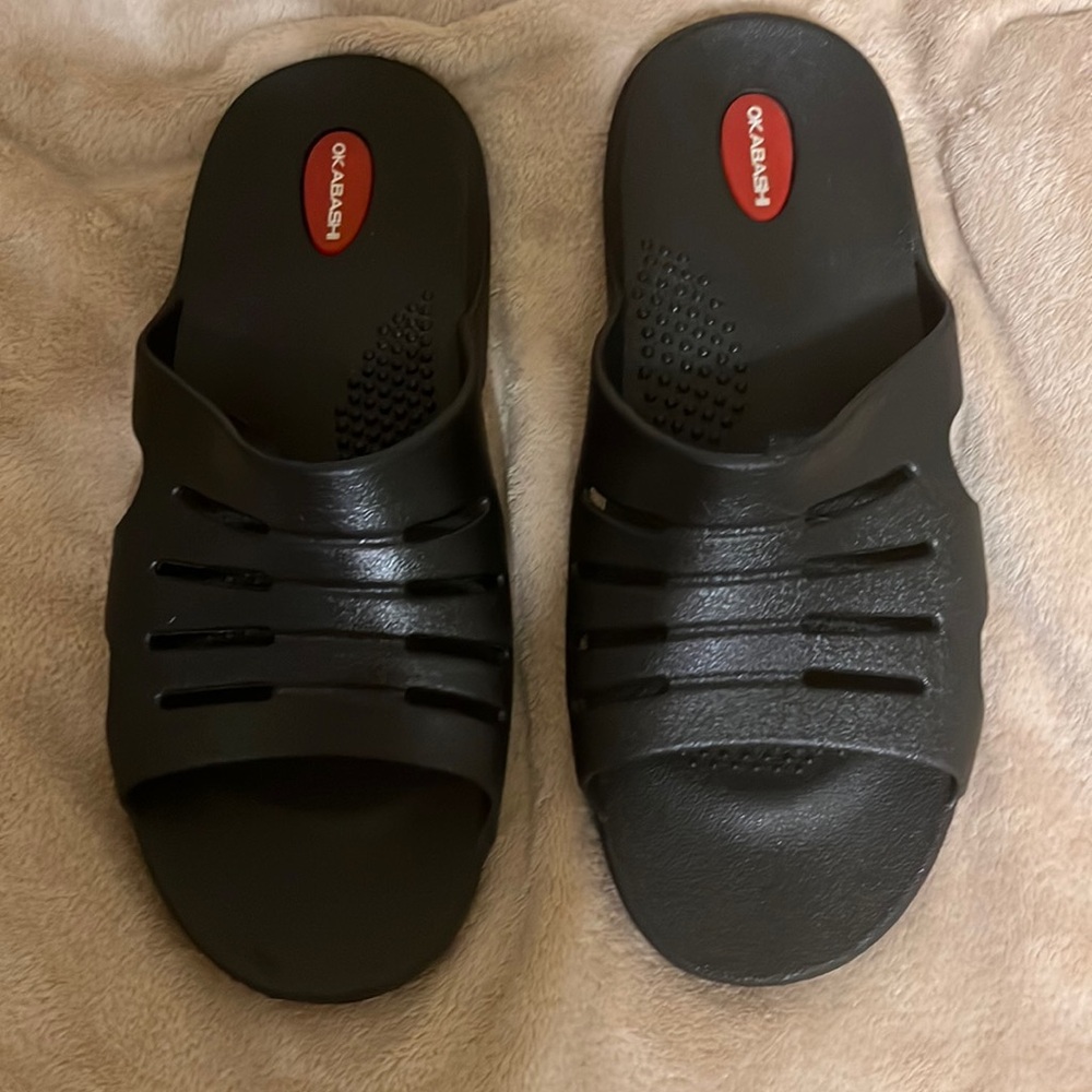 Okabashi Sandals Unisex Size LL Black Eurosport Slip On Comfort Slides.